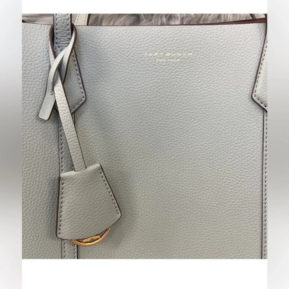 Tory Burch Light Blue/Teal Leather Tote